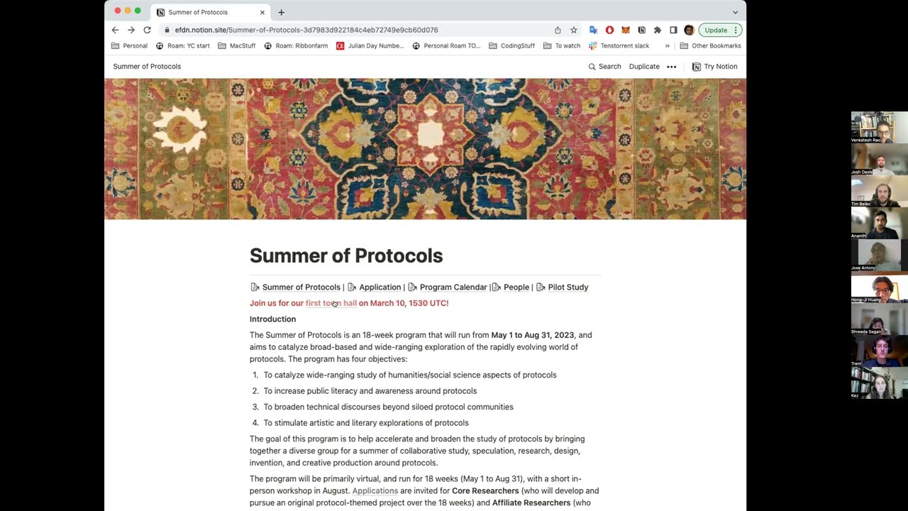 Summer of Protocols Town Hall