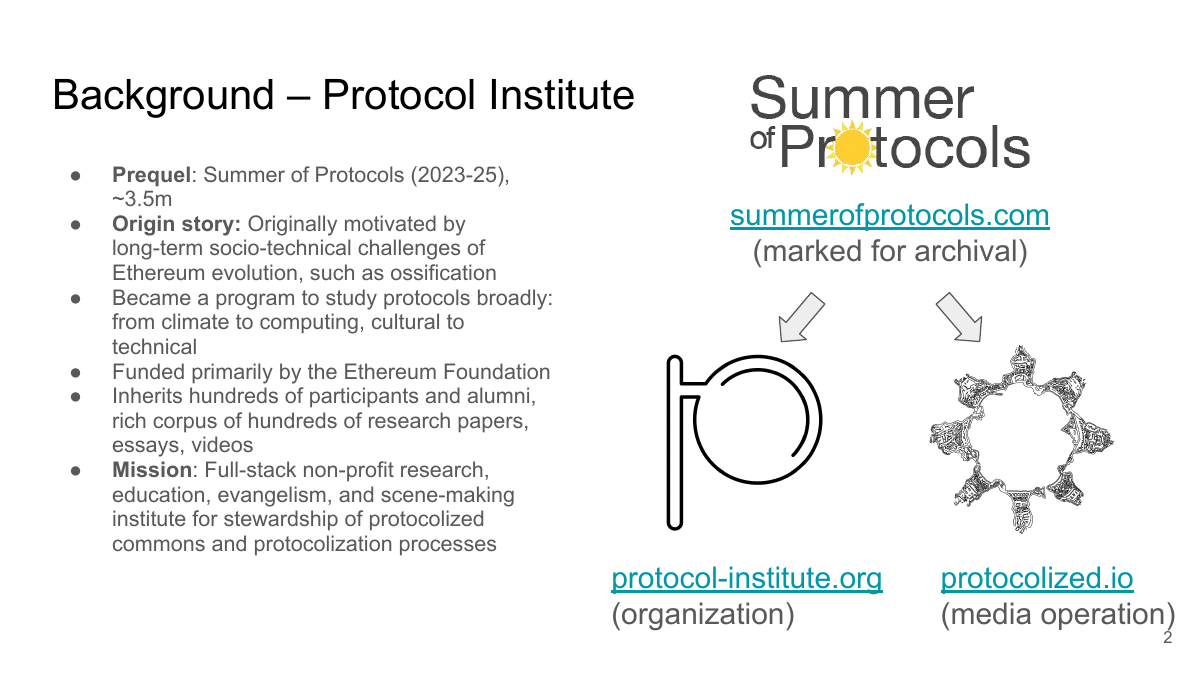 Background: Protocol Institute