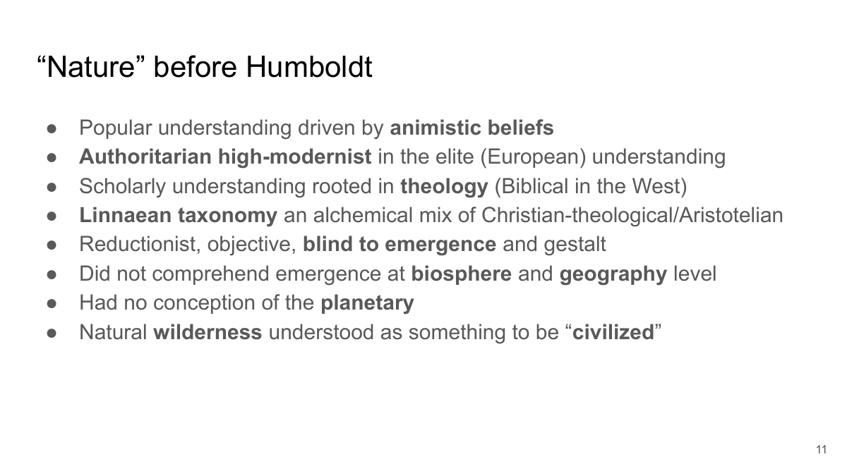 Nature before Humboldt